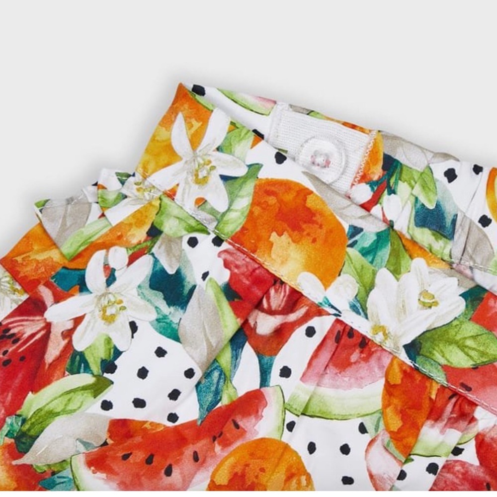 - Floral cotton shorts ruffle detail - Picture 3 of 10